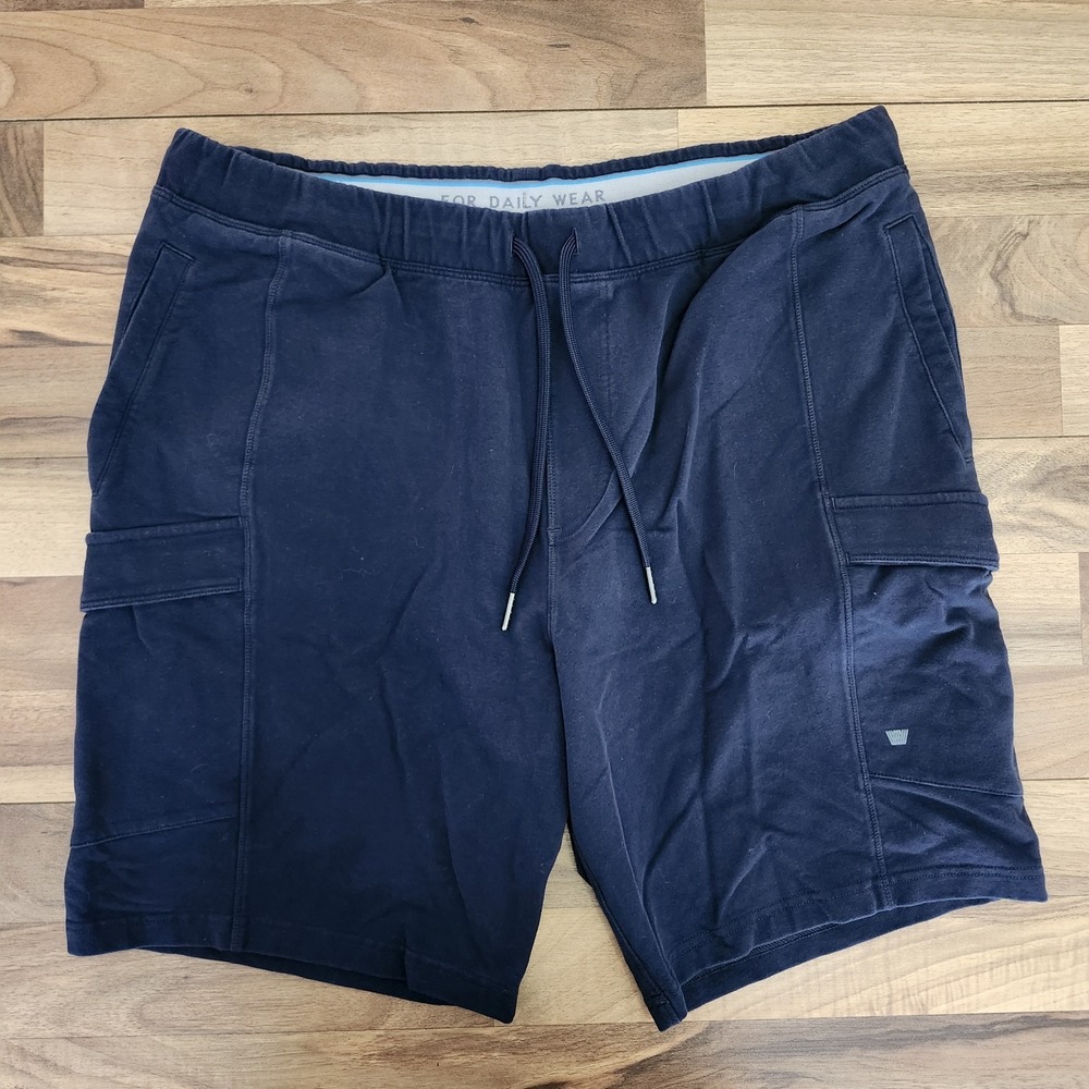 Mack Weldon Ace Sweatshorts Mens XL Navy Stretch Drawstring Lounge Athletic